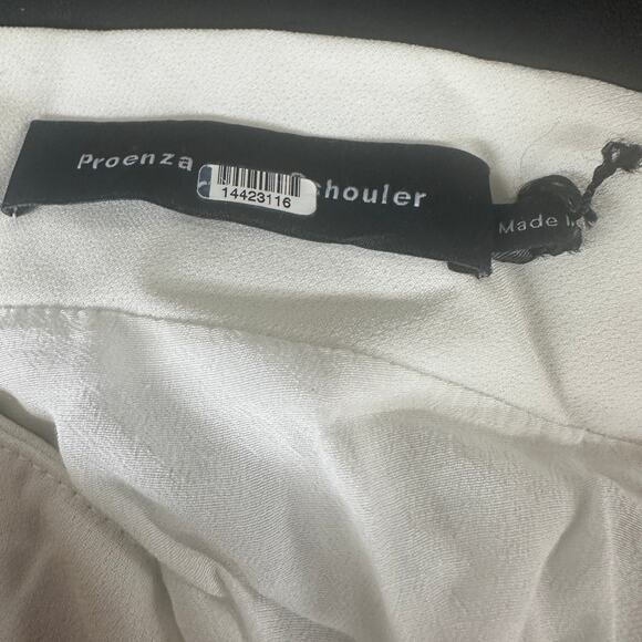 Proenza Schouler White Ruched Top Size 8 Career Off the Shoulder Designer $790 - Picture 10 of 11